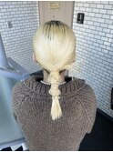 タイトヘア タイトアレンジ ローポニー 編みおろしカチモリ