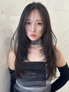 サイン 渋谷(SIGN) 韓国ヘアーハッシュカットレイヤーカットグレージュブリーチ無し