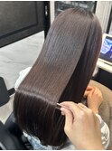 ロングヘアールビーブラウンカラー髪質改善 赤坂見附