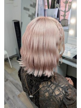 サイド編み込み　ウェーブ