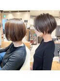 30代40代50代ショート白髪ぼかし銀座くびれ 松
