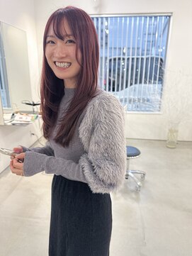 ザワン(the one .) 【the one.】前髪ありのレイヤーにチェリーピンク -TANAKA-