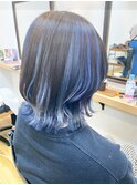 ネイビーブルー×レイヤーボブ【鳳】