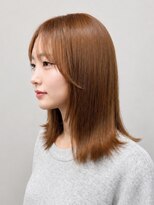 コタ 水戸(COHTA)&nbsp;シースルーバング×ミディアムレイヤー×オレンジベージュ