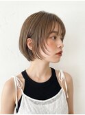 丸みショートボブ/顔周りレイヤー/ヘーゼルブラウン/夏p北浦和