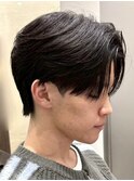 毛流れセンターパートニュアンスパーマカルマヘアメンズパーマ