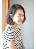 セピアベージュ×アンニュイ大人ミディフレンチボブ/大崎