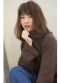 大人可愛いフリンジバングスポンテニアスデジタルパーマ