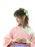【振袖】ガーリーハーフアップ　neolive eclat 上野御徒町