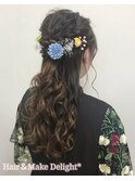 ゆるふわハーフアップ