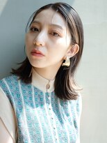 外ハネミディ_オリーブカラーセミウェットウェーブ_78050
