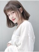 ココアベージュ　ゆるふわボブ