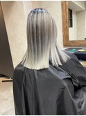 バレイヤージュショコラアッシュハイライトグレージュカラー