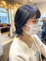 ノイ(noi.) 【noi.】ブルーインナー×切りっぱなし外はねボブ