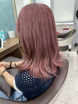 アッシュ 下北沢店(Ash) ブリーチ一回ラベンダーピンクカラー