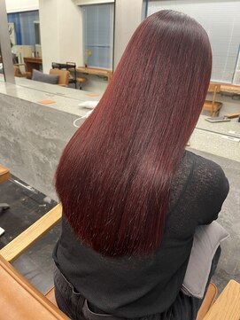 ガーランドギンザ(Garland Ginza) ロングレイヤーカシスレッド水素カラー銀座