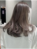 シアーグレージュカラー*透明感カラー*セミロングヘア*髪質改善