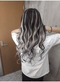 ハイライト風エクステ/巻き髪