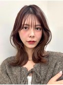 くびれミディアムレイヤーカットハッシュカット銀座外はね内巻き