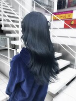 アソビ 表参道(ASOBI)&nbsp;ブリーチなしダブルカラー/ネイビーブラック/青髪