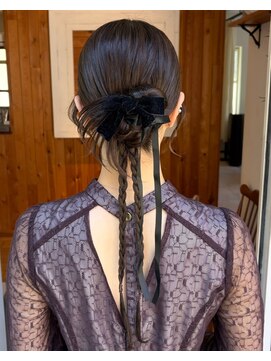 ガーランド (Garland) 【人気！】カチモリヘア 結婚式 お呼ばれ まとめ髪 三つ編み