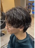 メンズ波巻きスパイラル波巻きパーマ無造作パーマ/三宮