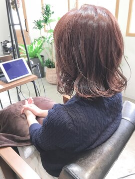 グランディール(Grandir) 大人かわいい　小顔ミディアムボブ　グレージュ　ラフカール