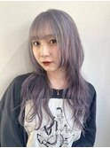 ダブルカラーラベンダーベージュカラーケアブリーチハイトーン
