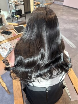 ミョンシル ブリーチなし透け感ブルーグレー