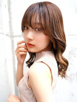 ラフィスヘアー グランツ 桂店(La fith hair Glanz) 【La fith】キャラメルブラウン×ウェーブ巻き