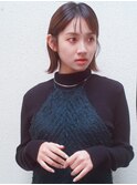切りっぱなしボブエアリーロング美髪ピンクブラウン