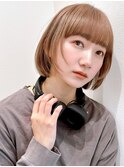 Say.reeミルクティーベージュ小顔前髪ショートボブワンカール