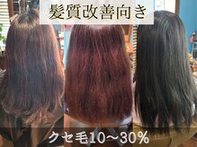 髪のクセ毛レベル10~30%、ストレートする程じゃないけどパサつきを抑えたい方に【髪質改善トリートメント】