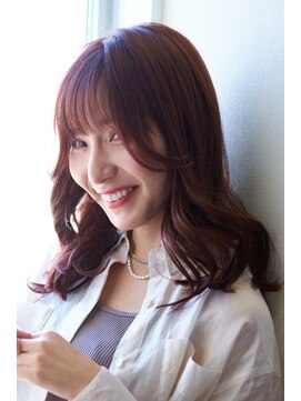 ユニックス イオンモール川口前川店(UNIX) ゆるふわセミロングスタイル☆艶ピンクカラー