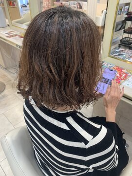 アッシュ 仙川店(Ash) 30代40代50代ゆるふわボブ白髪ぼかしボブパーマデジタルパーマ