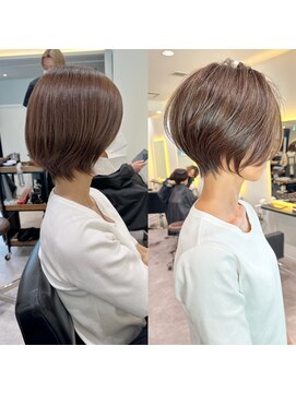 バンプ ギンザ(BUMP GINZA) 30代、40代/丸みくびれショートボブ×白髪染めハイライト/大宮