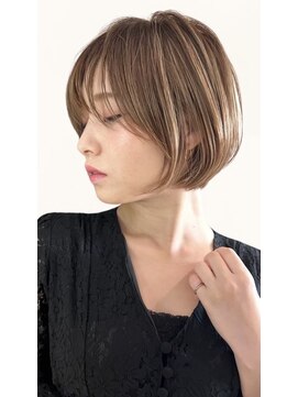 ゴカン バイ ジル ブラン 名古屋(Gokan by JIL BLAN) ハイライトバレイヤージュダブルカラーショートカット30代40代