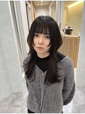 イメチェン！黒髪ロングウルフカット【広島/本通】
