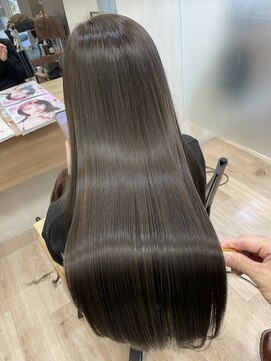 ヘアーサロン オリガミ(Origami) メテオ髪質改善カラーオリーブグレージュ