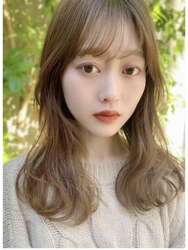 リークフー(Ree cu fuu) レイヤーカット透明感カラーシースルーバング秋カラー