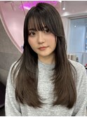 ワンホンレイヤーカット/顔周り後れ毛フェザーバング/前髪カット