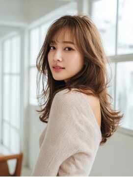 ラファンジュ ヘアー(Rohange hair) 韓国レイヤー/くびれレイヤー/ミルクブラウン/透明感