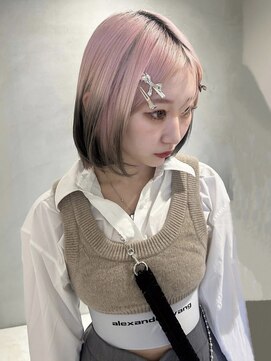 ペレ アネックス 大阪梅田茶屋町店(PELE ANNEX) ミルクティーブロンド/ダークブルー/デジタルパーマ/梅田