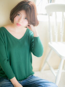 モッズ ヘア 福岡姪浜店(mod's hair) *mod's姪浜*…つやさらセンターパートの小顔フレンチボブd