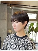 20代30代40代/アッシュブラック/黒髪/くびれショート/表参道