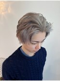 メンズ/アッシュベージュ/かきあげヘア