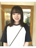顔まわりカット×ディープブラウン