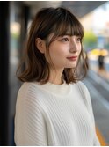 ☆ダークパープルナチュラルショートミルクブラウン髪質改善ボブ