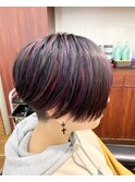 メッシュ　ピンク　パープル