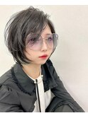 小顔◎束感レイヤーのウェットニュアンスボブ